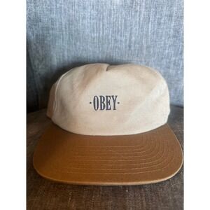 Obey snapback‎ hat, cream